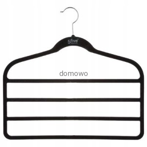 WIESZAK NA SPODNIE 4 PARY WELUROWY CZARNY