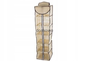 WISZĄCY ORGANIZER REGAŁ DO SZAFY 6 PÓŁEK beż