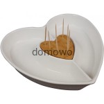 PORCELANOWE SERCE Z BAMBUSEM DO ZAKĄSEK PRZYSTAWEK