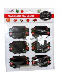 NALEPKA ETYKIETY NAKLEJKI SŁOIKI POJEMNIKI kreda