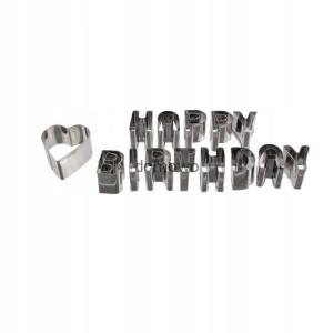 METALOWE FOREMKI wykrawacze LITERKI HAPPY BIRTHDAY