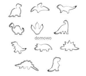 METALOWE duże FOREMKI WYKRAWACZE DINOZAURY 11 szt 