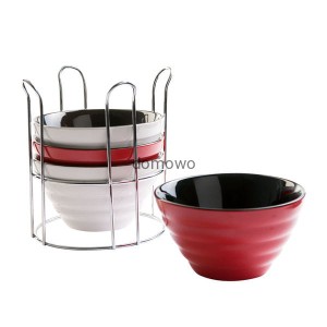 MISECZKI CERAMICZNE W STOJAKU - 4 szt